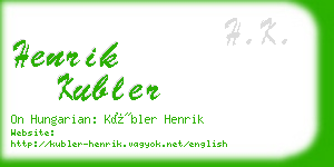 henrik kubler business card